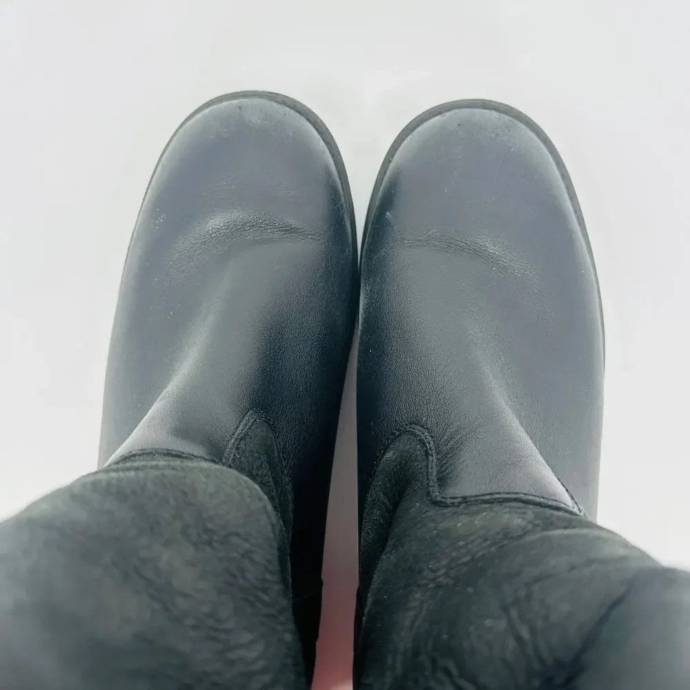 Santana Canada Women's Vermont Black Leather Shearling Lined Boots Size 8.5
